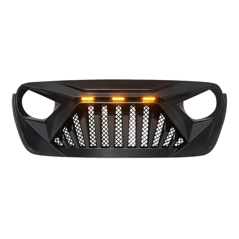 Autozubehör Modifizierter Front-Renngrill Kompatibel for Jeep Wrangler JL & Gladiator JT 2018-2022 Stoßstangengrill-Maskenabdeckung(With led lamp) von VEXRLUHS