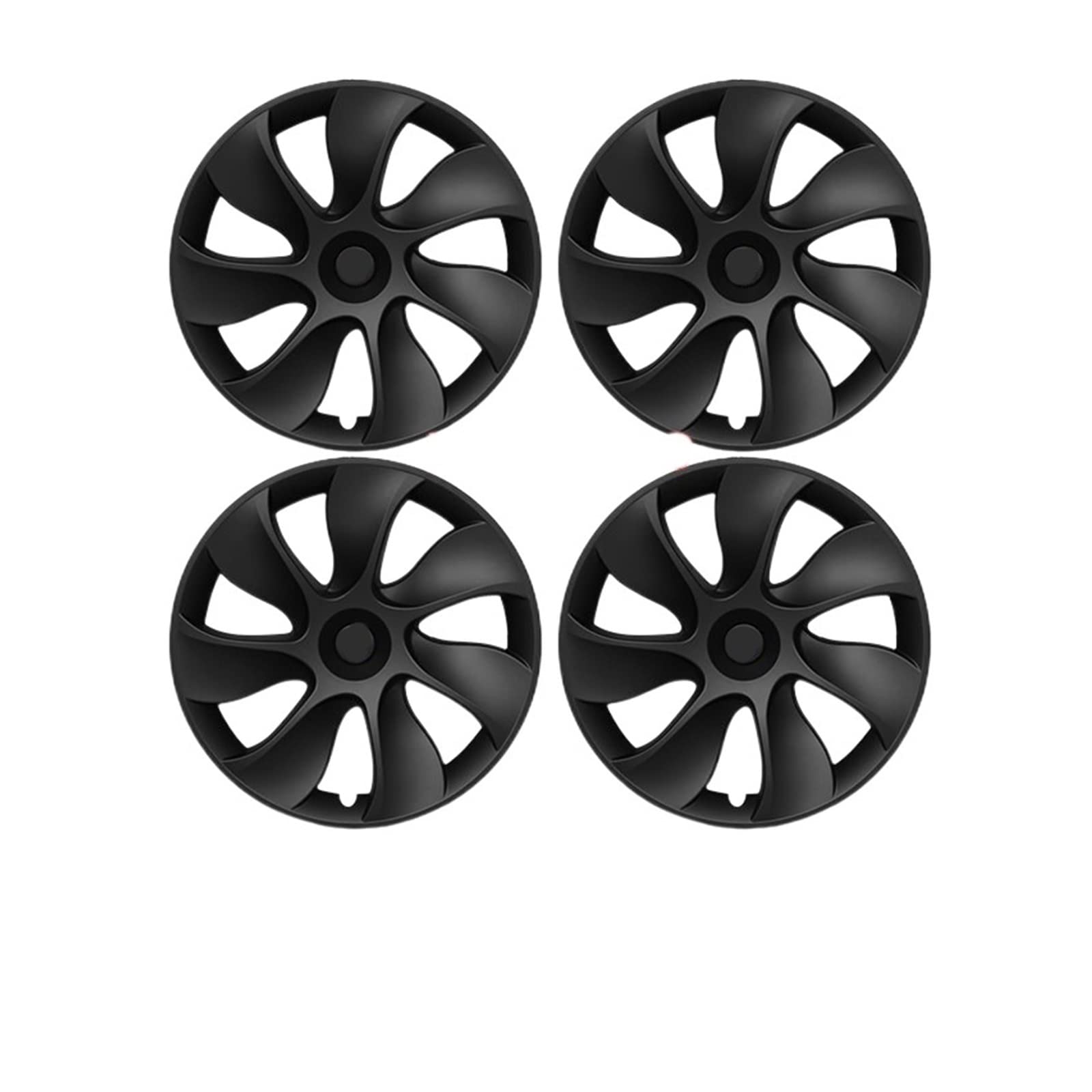 DIY Auto-Radnabenkappe, 19 Zoll, Vollabdeckung, Radkappe, Schwarz, GUN GREY, dekoratives Autozubehör, kompatibel mit Tesla Model Y 2021 2022(4PCS-Matte Black-02) von VEXRLUHS