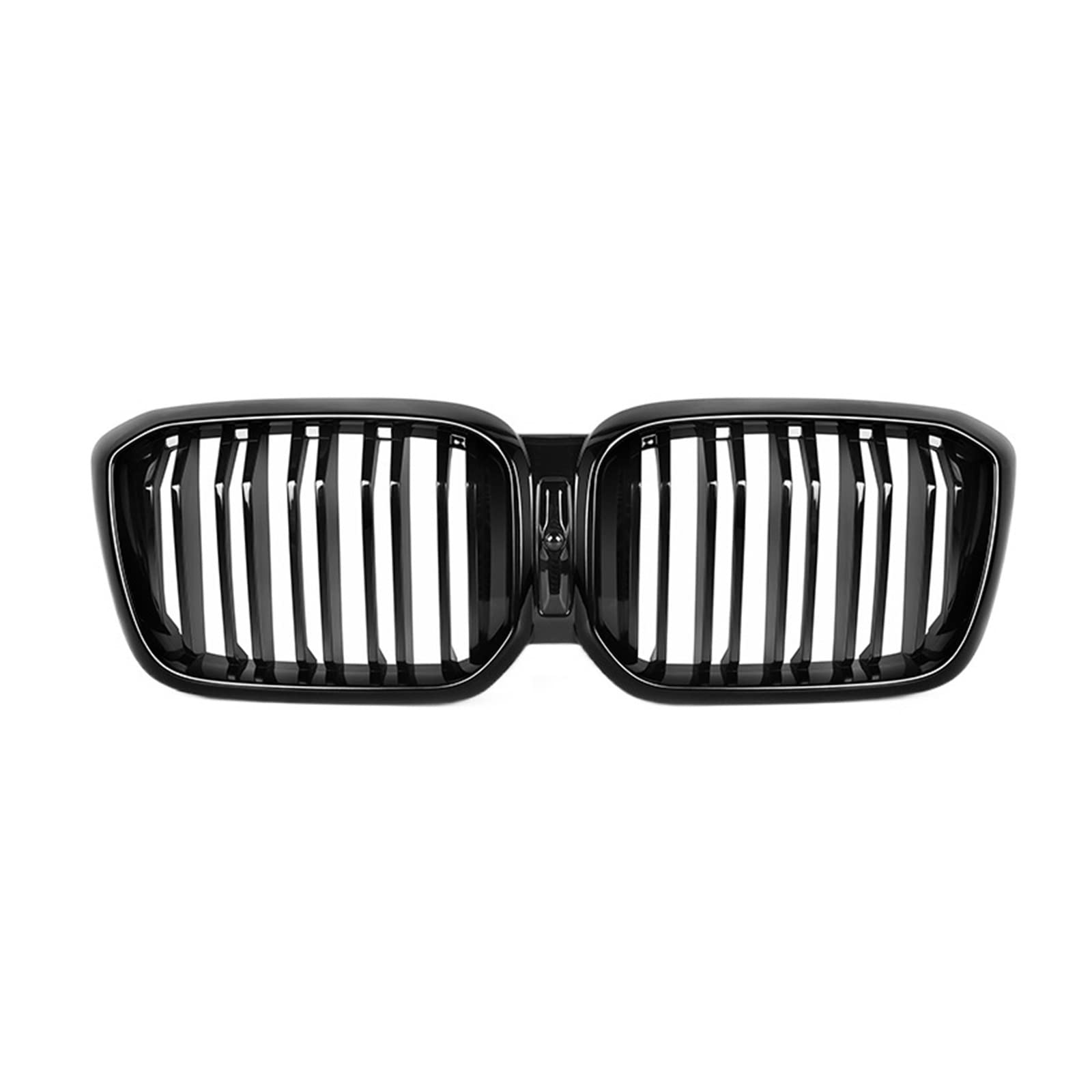 Echte Kohlefaser + ABS Verbundener Front-Doppellamellen-Sport-Nierengrill Racing Grill Kompatibel for BMW X3 X4 LCI G01 G08 G02 2022-IN(2-slat Gloss Black) von VEXRLUHS