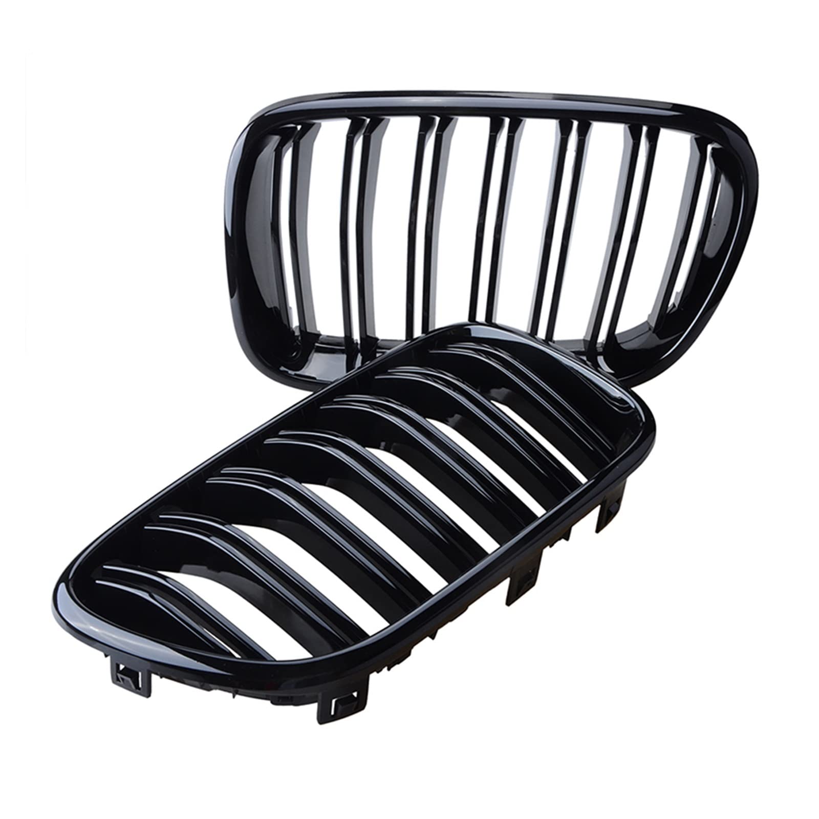 Frontnierengrill, schwarzer Racing-Lufteinlassgrill, kompatibel mit BMW X3 F25 2010 2011 2012 2013 2014, Autozubehör, Ersatzteil(Glossy Black Dual) von VEXRLUHS