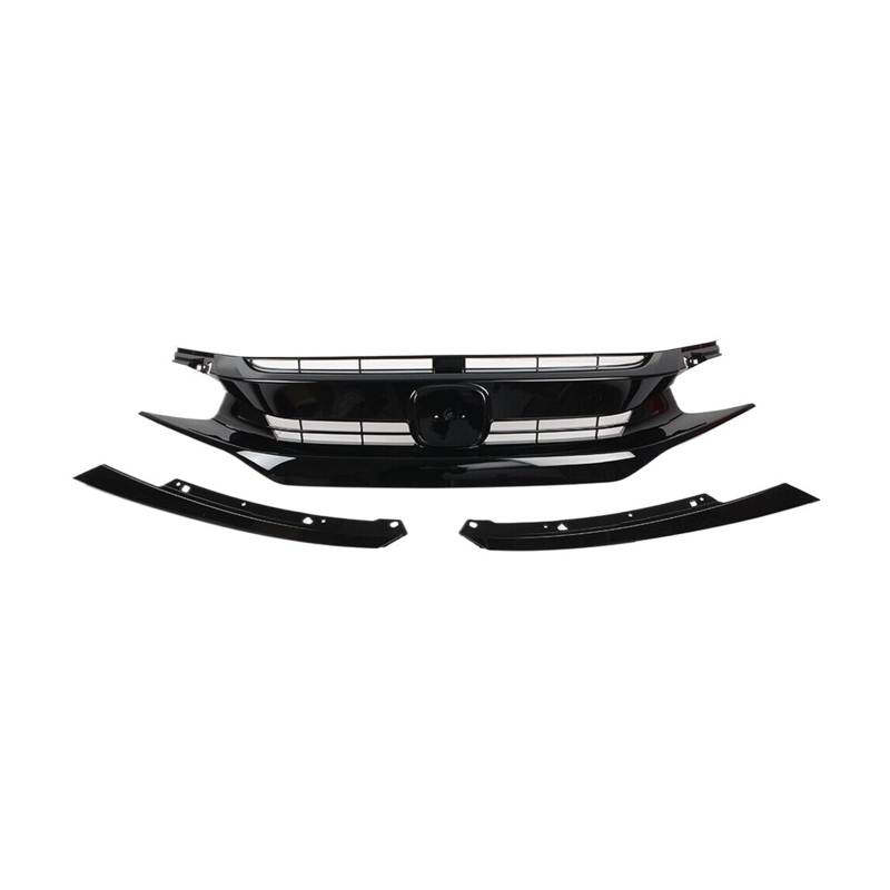 Glossy Black Car Front Grille Grill Body Upper Bumper Hood Mesh Vent Splitter Spoiler Trim Compatible For Honda Civic 2016-2018 von VEXRLUHS