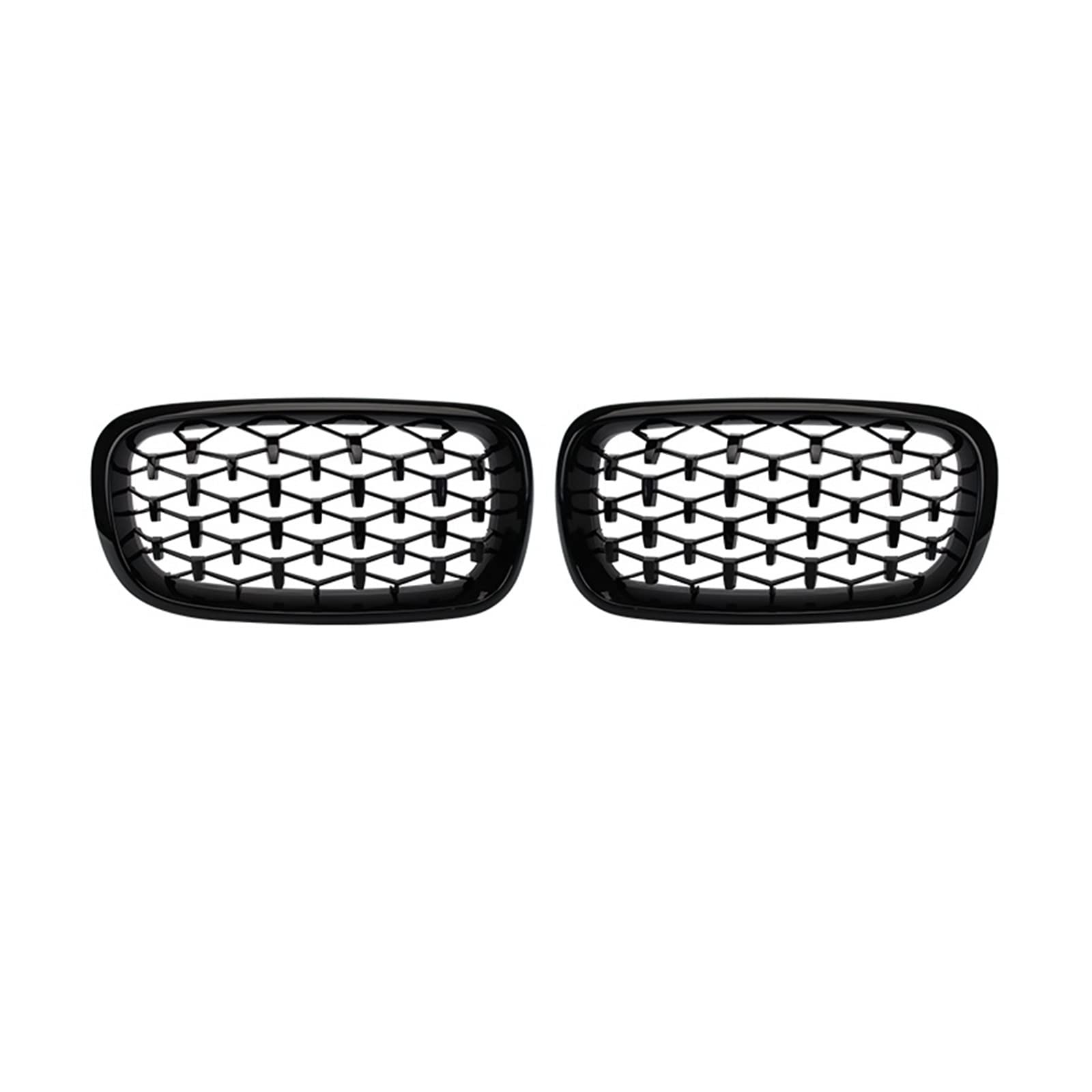 Kompatibel for BMW F15 X5 F16 X6 Diamant Auto Fronthaube Nierengrill Stoßstange Schwarz Silber Racing Grill 14-17 Auto ABS Grill Zubehör(Full Black) von VEXRLUHS