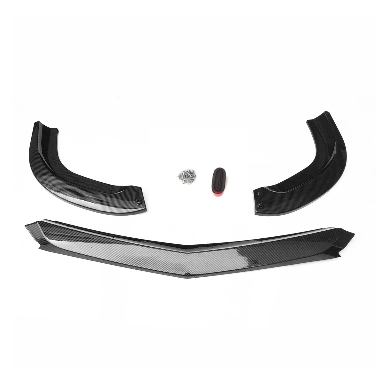 Kompatibel for Mercedes Benz W204 C-Klasse Limousine C63 AMG nur 2008–2011 Frontspoilerlippe Carbonfaser-Look Auto-Kit Splitter Blade von VEXRLUHS