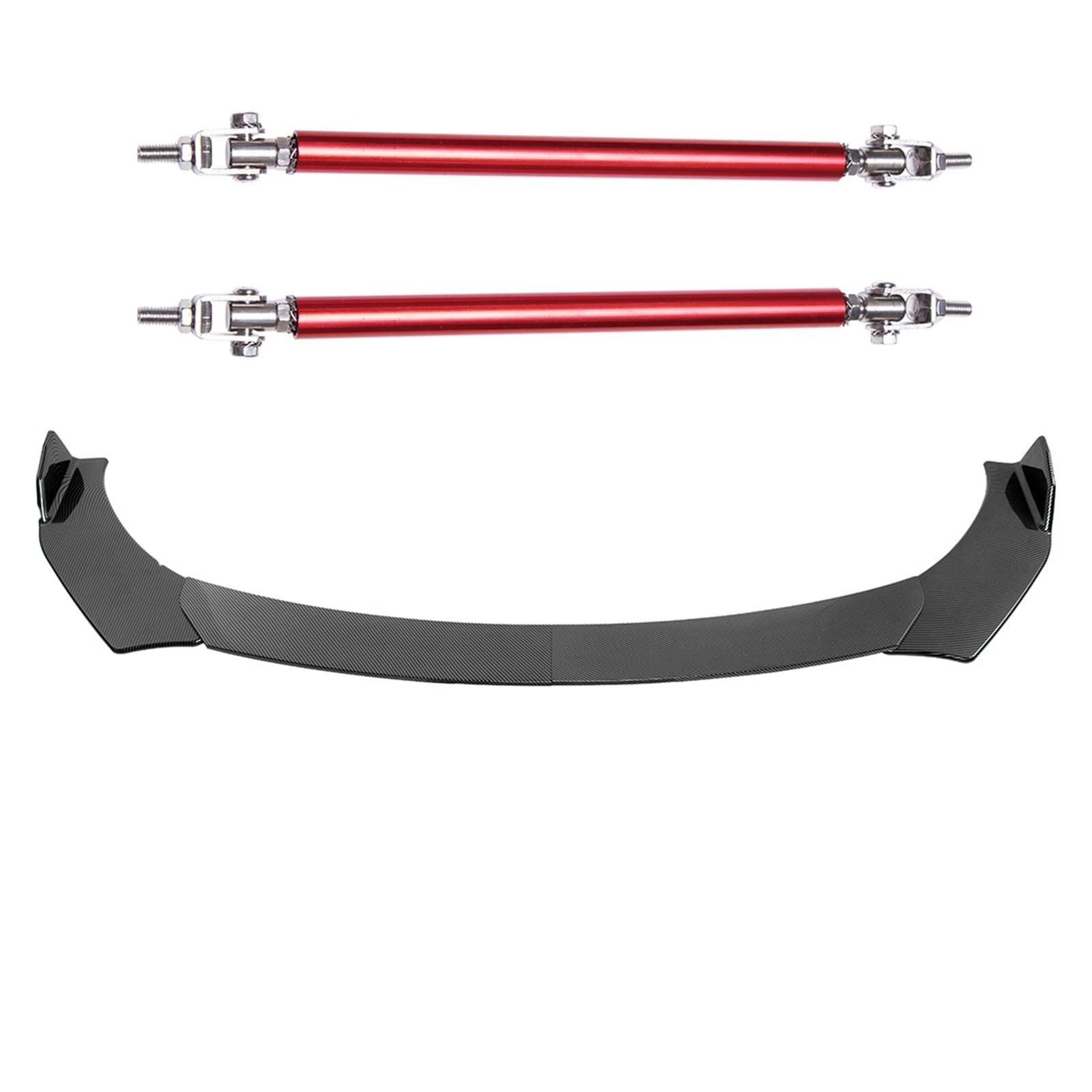 Kompatibel for Nissan 370Z GT-R 2009–2020, Carbonfaser-Auto-Frontspoilerlippe, Splitter, Diffusor, Schutzabdeckungen mit Federbeinen(CF with Red Rods) von VEXRLUHS