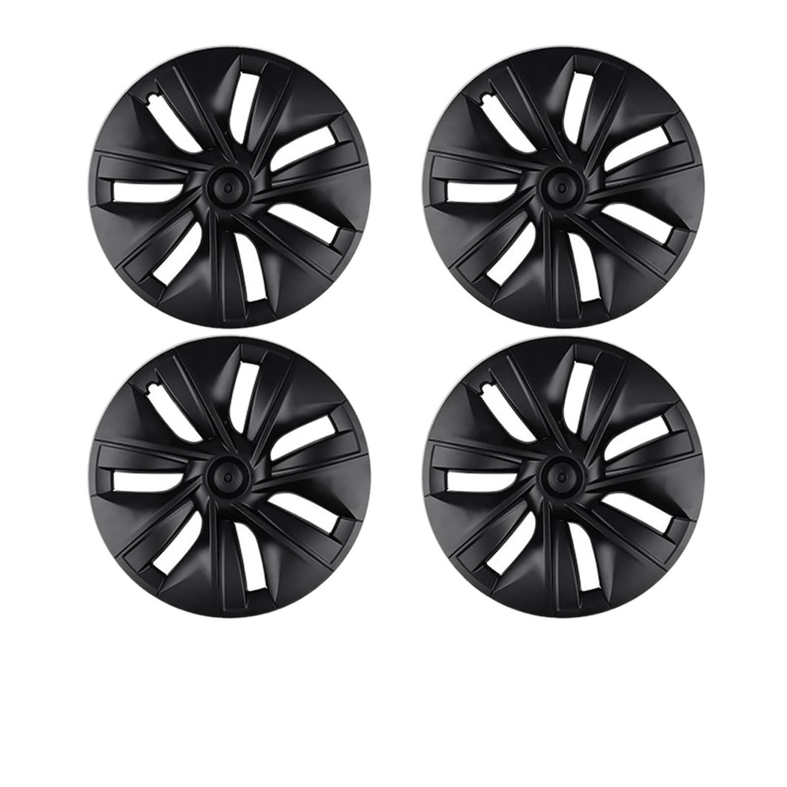 Kompatibel mit Tesla Model Y 2021 2022, 4-teilige Radkappen, Original-Auto-Ersatzradkappe, 19-Zoll-Auto-Radkappe, vollständige Abdeckung, Zubehör(4PCS-Matte Black-01) von VEXRLUHS