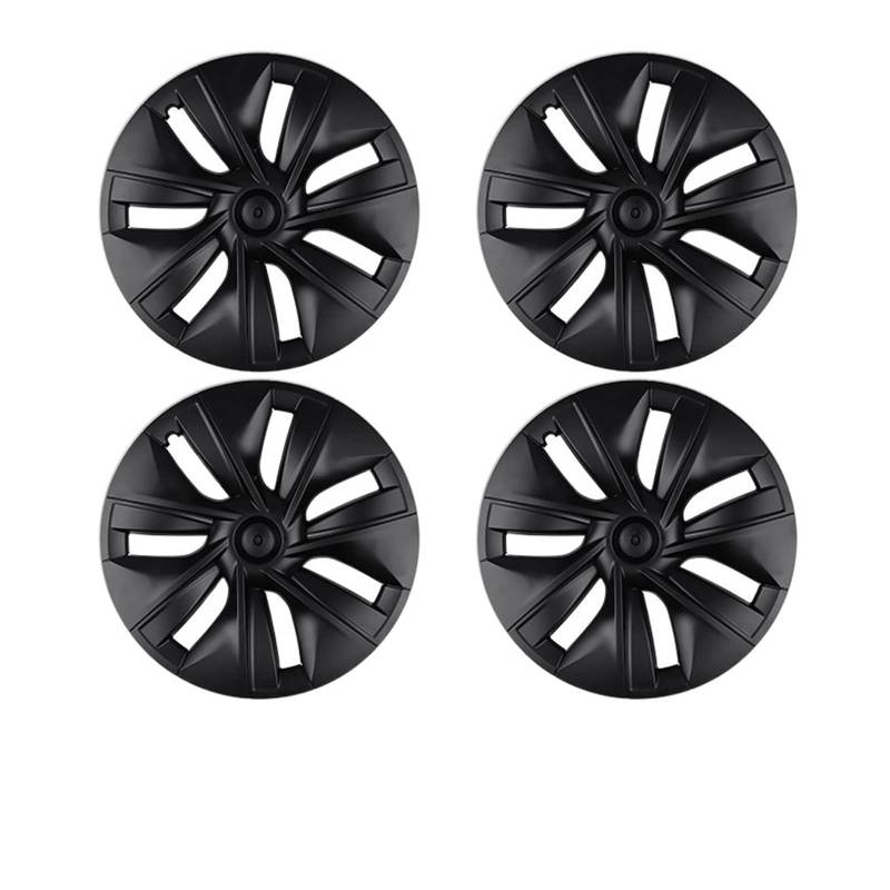 Kompatibel mit Tesla Model Y 2021 2022, 4-teilige Radkappen, Original-Auto-Ersatzradkappe, 19-Zoll-Auto-Radkappe, vollständige Abdeckung, Zubehör(4PCS-Matte Black-01) von VEXRLUHS