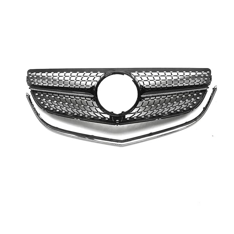 Kühlergrill Kompatibel for Mercedes Benz E Coupe C207 A207 W207 2014 2015 2016 2017 E250/E400 Schwarz Auto Oberen Stoßfänger haube Mesh Grid Grill(Black and sirlve) von VEXRLUHS