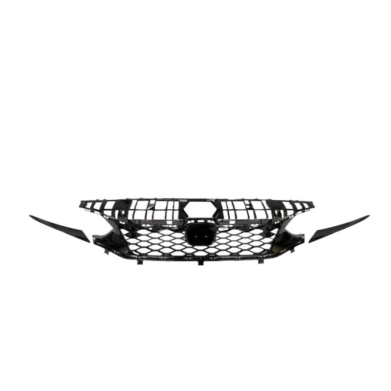 Kühlergrill Racing Grill Mesh Grid Oberen Stoßfänger Haube Abdeckung Trim Kompatibel for Honda Civic 11th Nicht-Si Limousine 2022 2023 2024(Without Sensor Hole) von VEXRLUHS