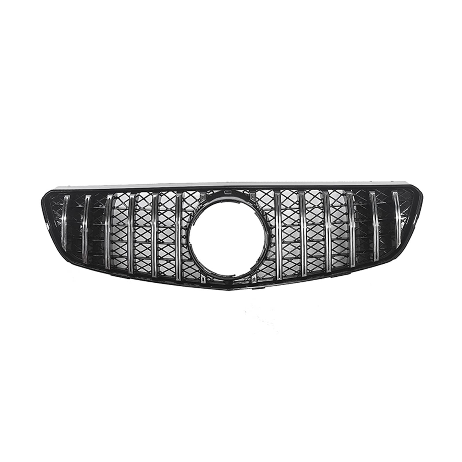 Kühlergrill kompatibel for Mercedes-Benz R-Klasse W250 GT-R 2005–2010 R320 R350 R500 R550 GT Silber/Schwarz Auto Obere Stoßstangenhaube Mesh(Chrome) von VEXRLUHS