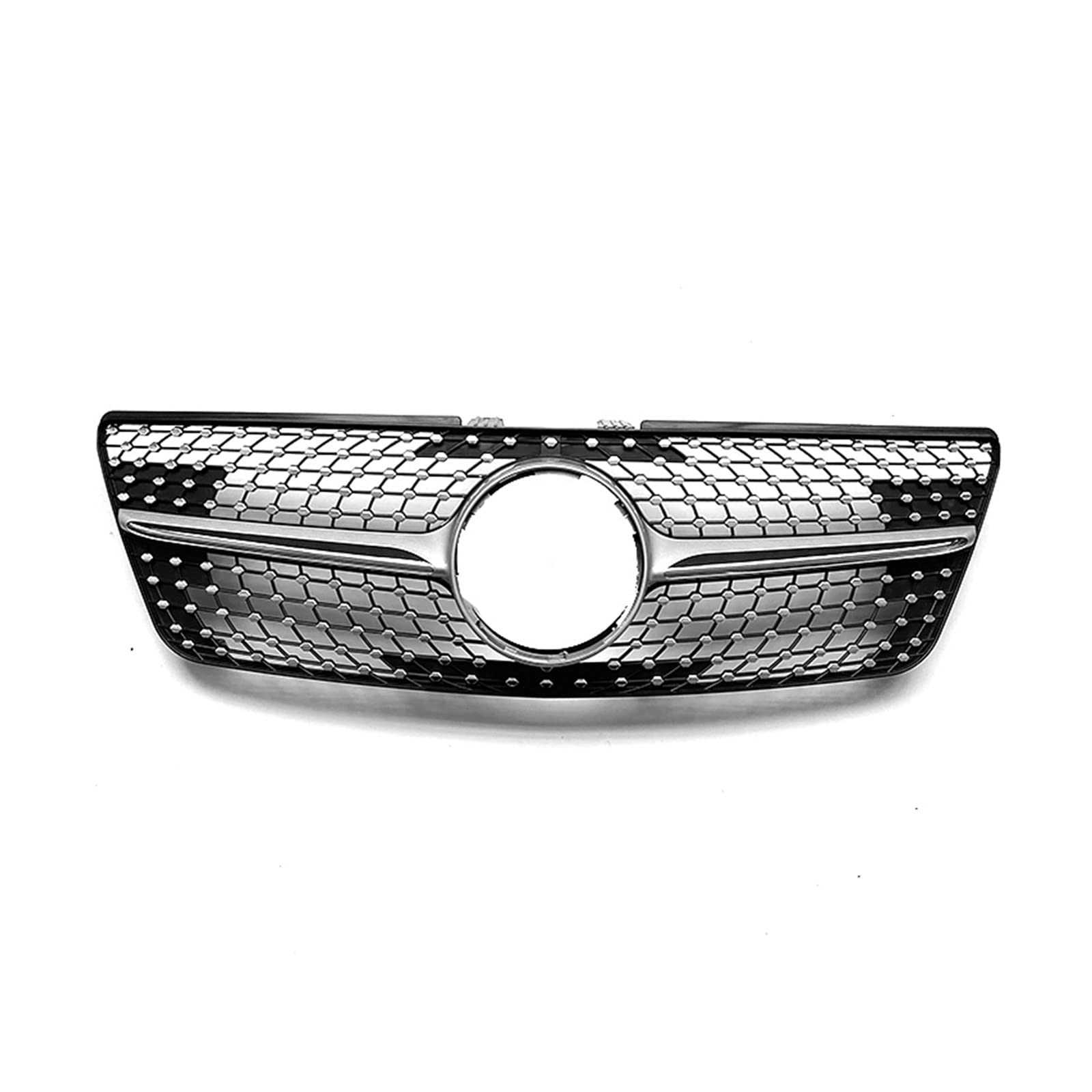 Kühlergrill kompatibel for Mercedes Benz W164 ML-Klasse 2009–2012 ML320 ML350 ML500, Schwarz/Silber, Rauten-Stil, oberes Stoßstangenhaubengitter(Black and Silver b) von VEXRLUHS