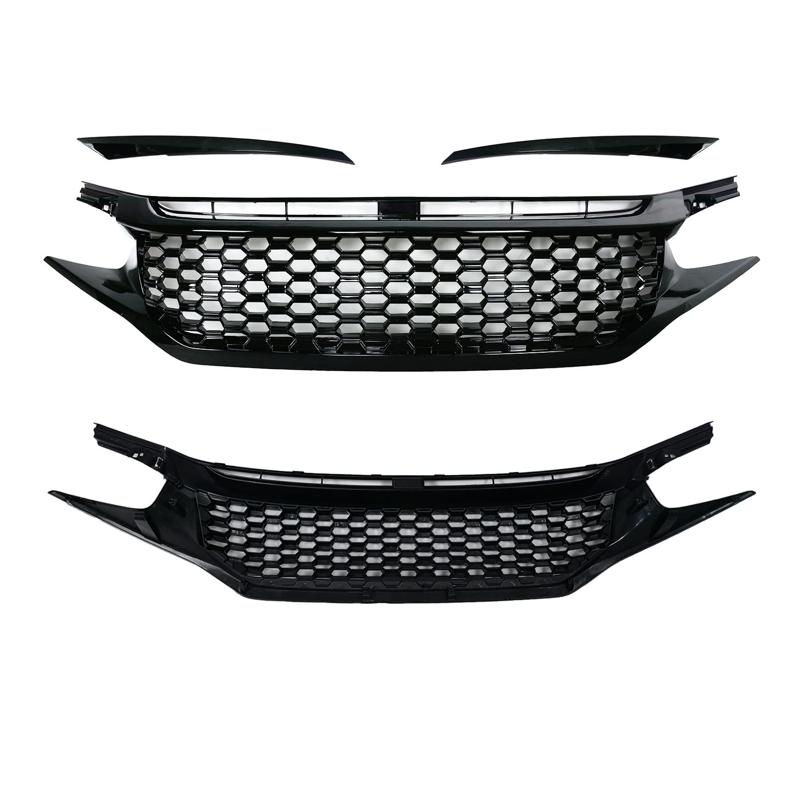 Modifiziert for CIVIC-Frontgrill, kompatibel mit CIVIC 10. Generation 2016 2017 2018 2019, Frontstoßstangengitter, Renngrill, Grills, Grill for Zierleisten von VEXRLUHS