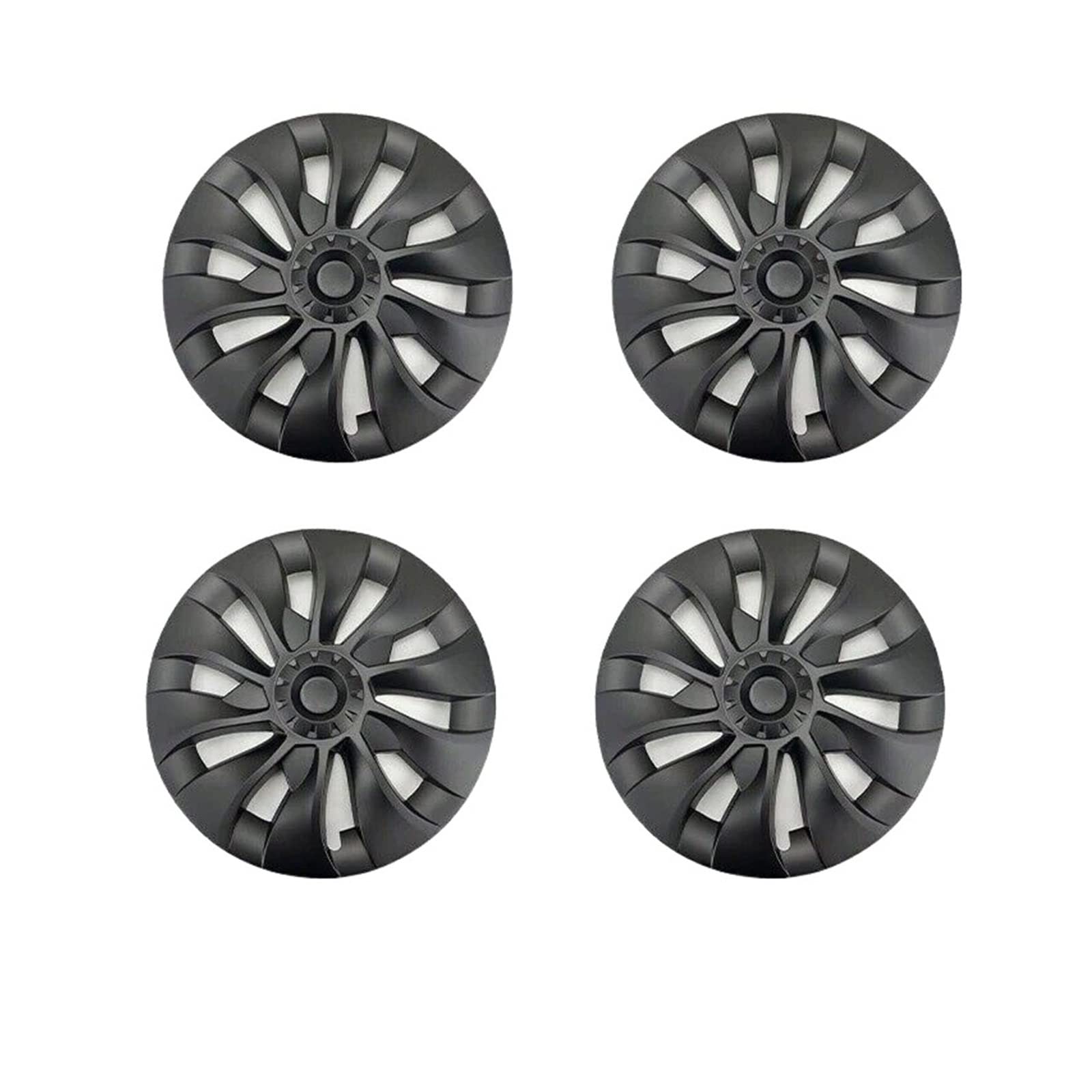 Radkappe, 18 Zoll, 4 Stück, Radkappen, Ersatz-Radkappen, Schutzabdeckung, Radkappen-Set, kompatibel mit Tesla Model 3(Matte black(4pcs)) von VEXRLUHS