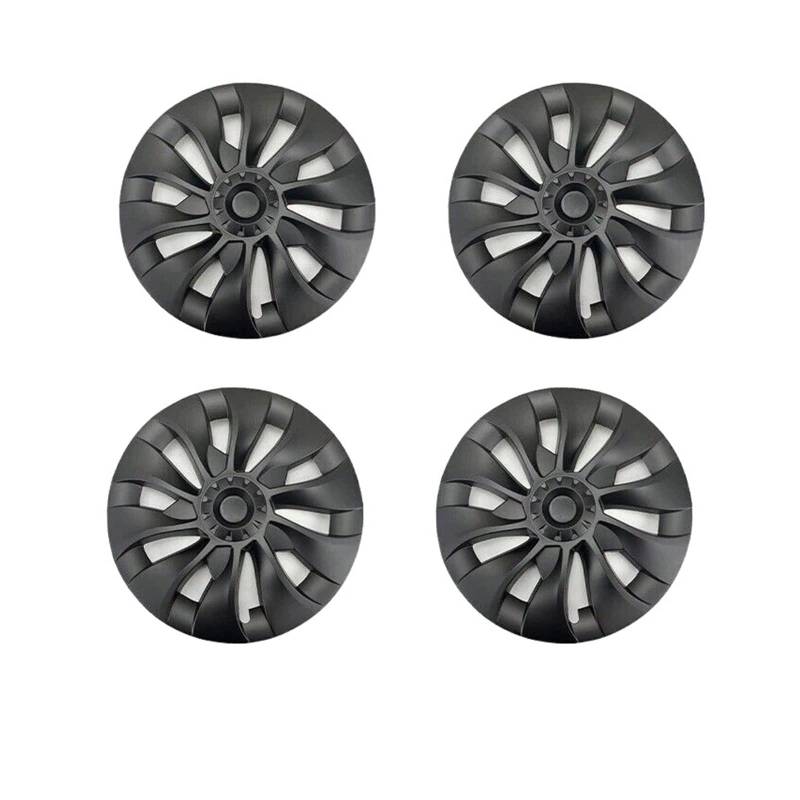 Radkappe, 18 Zoll, 4 Stück, Radkappen, Ersatz-Radkappen, Schutzabdeckung, Radkappen-Set, kompatibel mit Tesla Model 3(Matte black(4pcs)) von VEXRLUHS