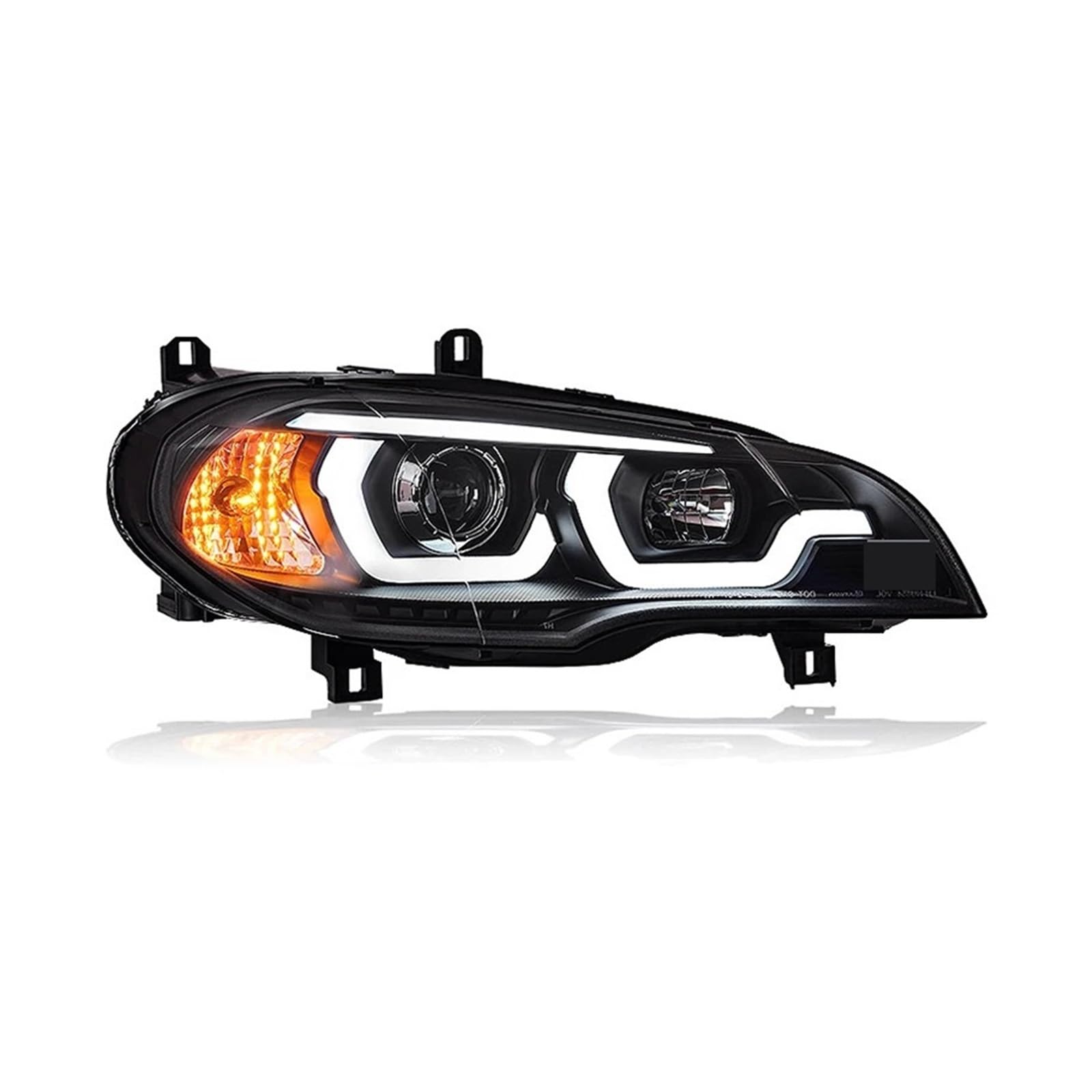 Scheinwerfer kompatibel for BMW X5 E70 2007-2013 Upgrade LED Bifokal Angel Eyes Linse Signal Frontlampenkopf Xenonlicht Werkzeug Autozubehör(GO) von VEXRLUHS