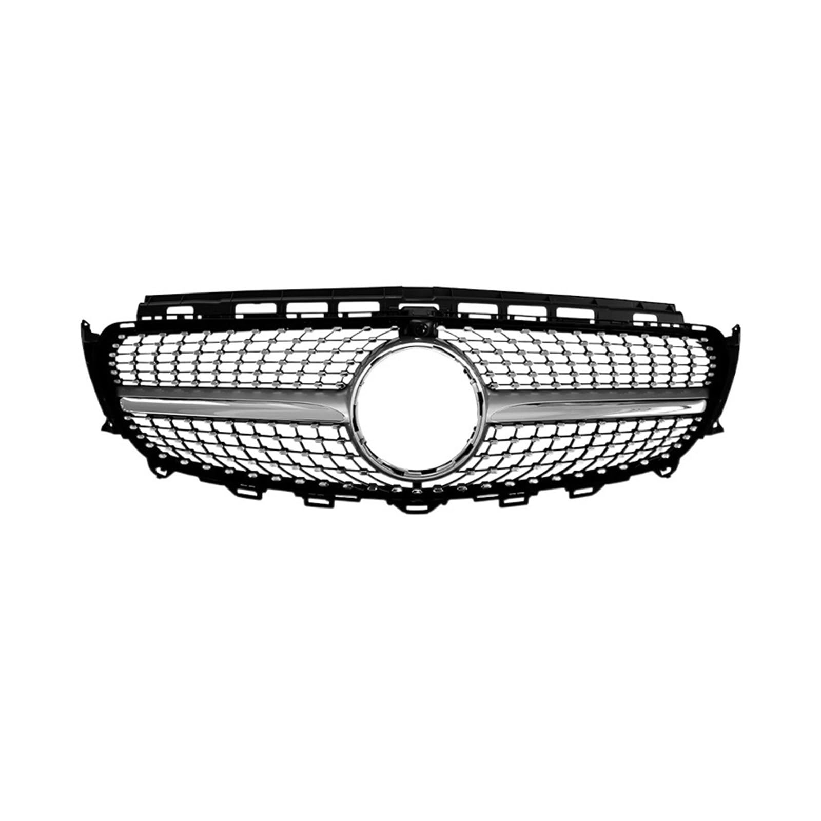 W213 Diamonds Grille E43 E450 Frontstoßstange Racing Grill Kompatibel for E-Klasse 2016 E200 E300 E250 ohne Mitte E320 E350(Black silver) von VEXRLUHS