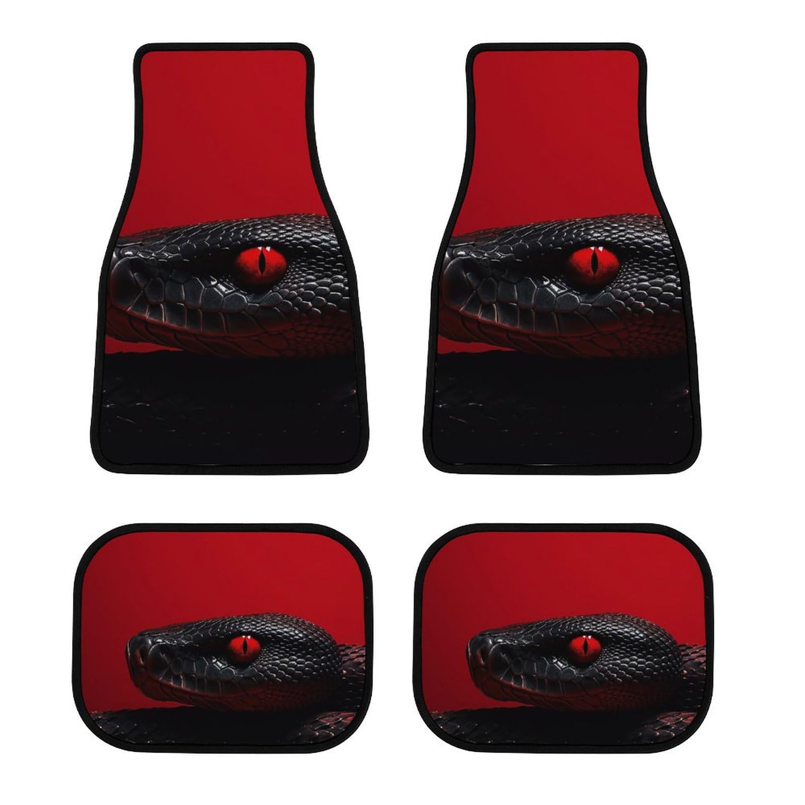 Automotive Fußmatten 4 Stück Red Eyed Snake Auto Fußmatten Anti-Rutsch Automatte Universal Fit Fußmatte für jedes Wetter Heavy Duty Bodenschutz für Auto LKW Van von VFMNT