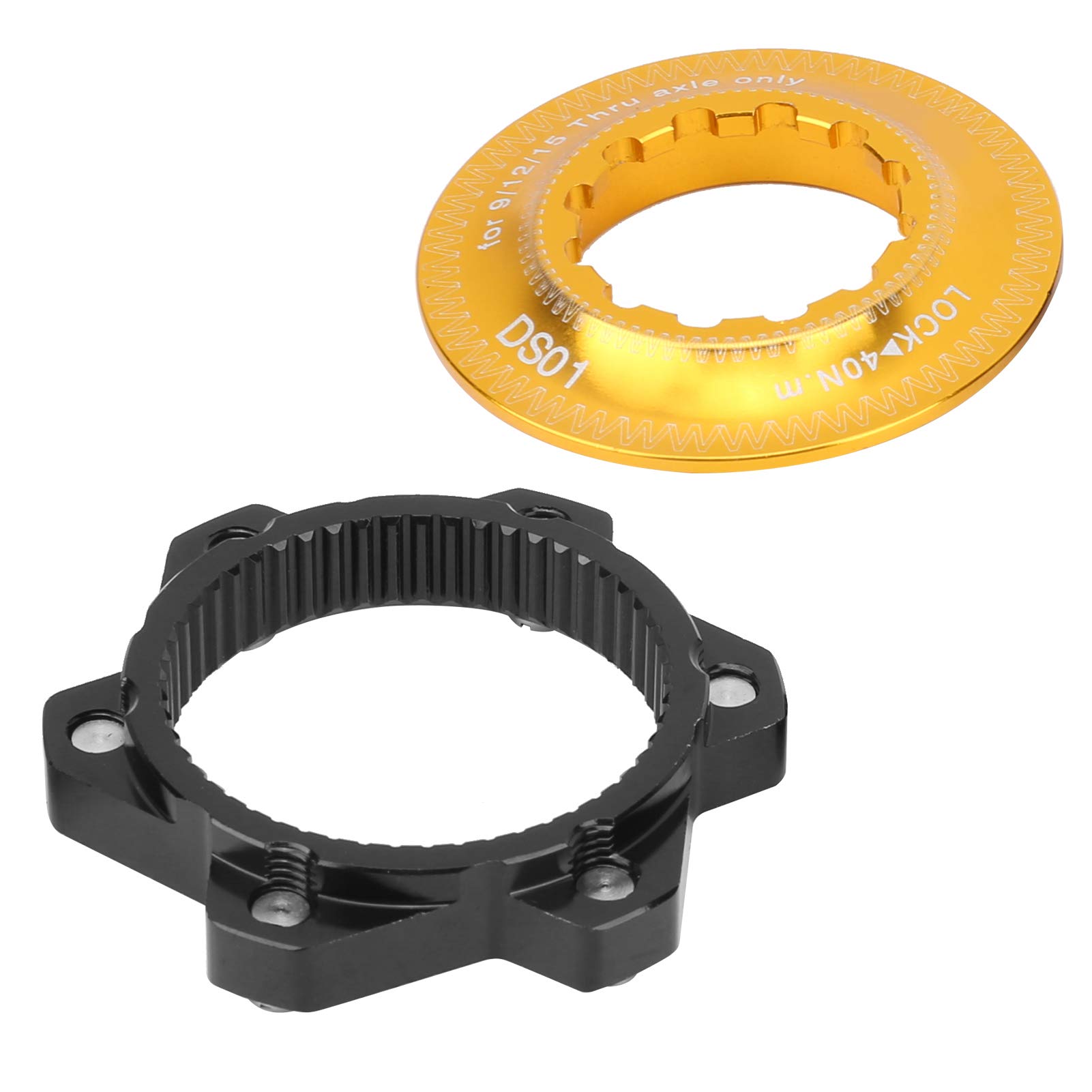 Center Lock Adapter, Centerlock Adapter 6 Loch Fahrrad Mountainbike Scheibenbremse Center Lock 6 Schrauben Disc Brake Rotor Umbau Sitzadapter(Black + Gold) von VGEBY