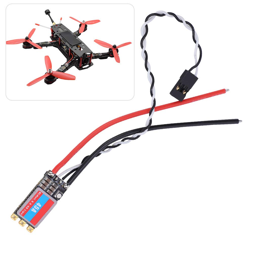 Drone ESC Brushless ESC BLHeli_S Brushless ESC mit LED-Licht 2S-6S LIPO für RC Drone(45A) Modellspielzeug Zubehör Für Modellflugzeuge von VGEBY