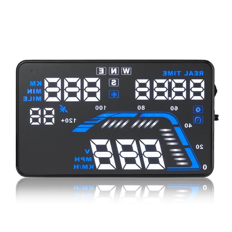 VGEBY Universal 5,5" Auto HUD Head Up Display Windschutzscheibe Plug Zeit/Richtung/Übergeschwindigkeitsanzeige von VGEBY