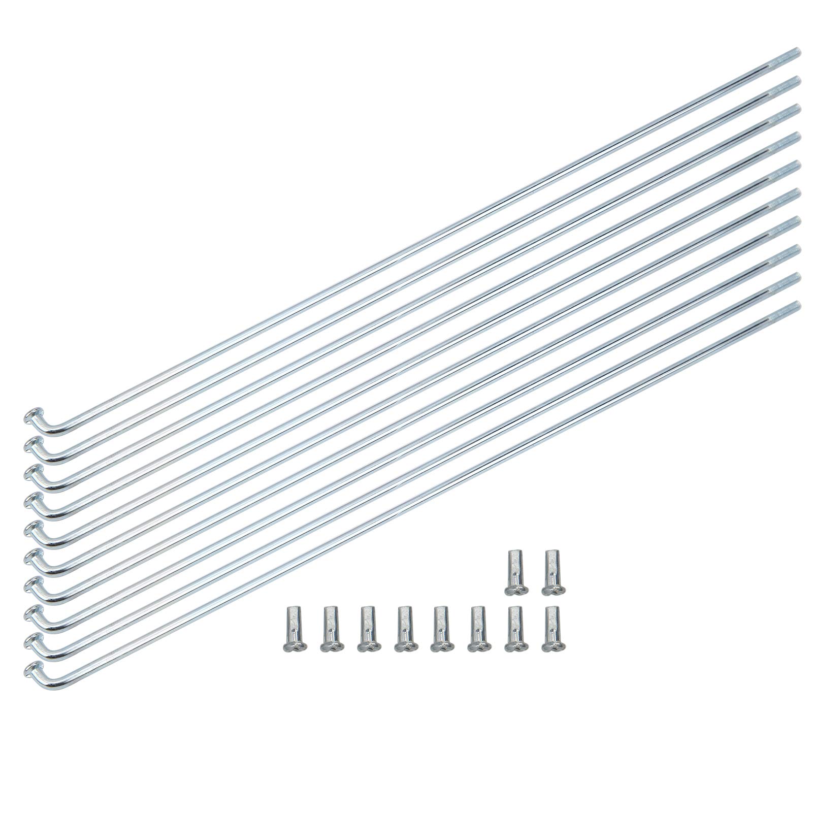 VGEBY 10 Stück Fahrradspeichen, 80-310mm Fahrradspeichen, aus langlebigem Edelstahl, Dicke 13G, 2,2mm, Fahrradzubehör (80mm) von VGEBY