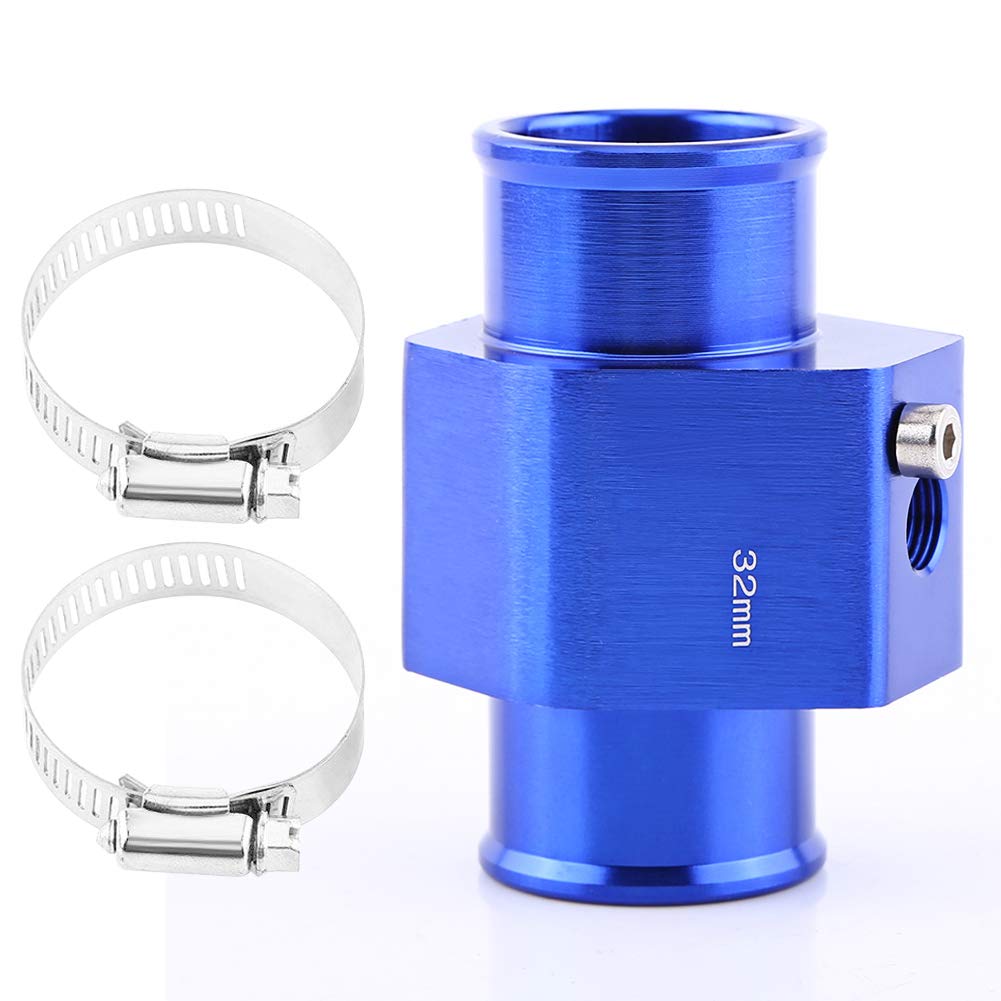 VGEBY Auto Wassertemperatur Adapter, 26-40MM Wassertemperatur Verbindungsrohr Universal Rohr Sensor Messgerät Aluminum K¨¹hler schlauch Adapter Blau(Abmessung : 32MM) von VGEBY