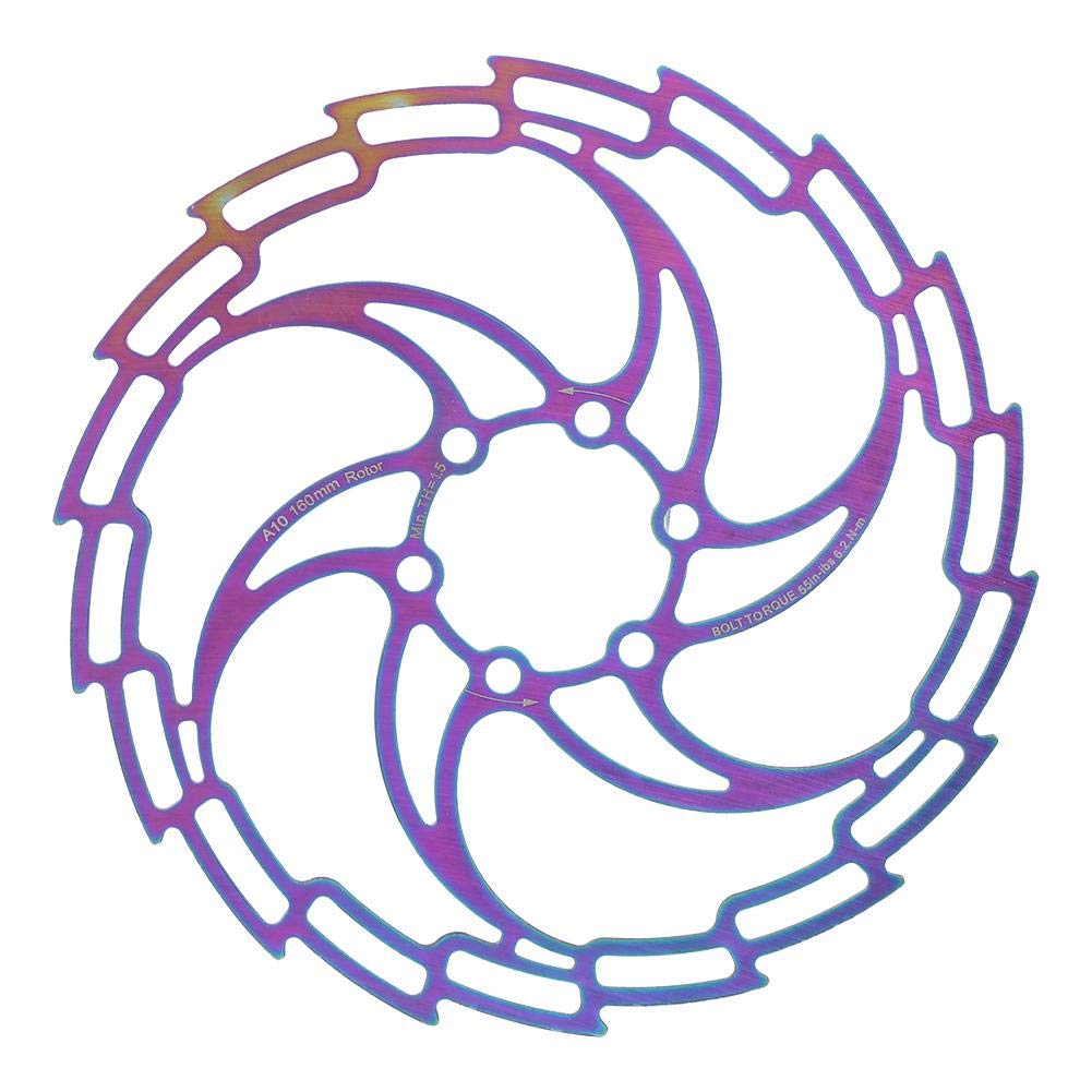 VGEBY Fahrrad Bremsscheibe,160mm Sechs Schrauben Scheibenbremsen Rotor Hohl Bunt Ultraleicht scheibenbremse Fahrradzubehör (160 mm) von VGEBY
