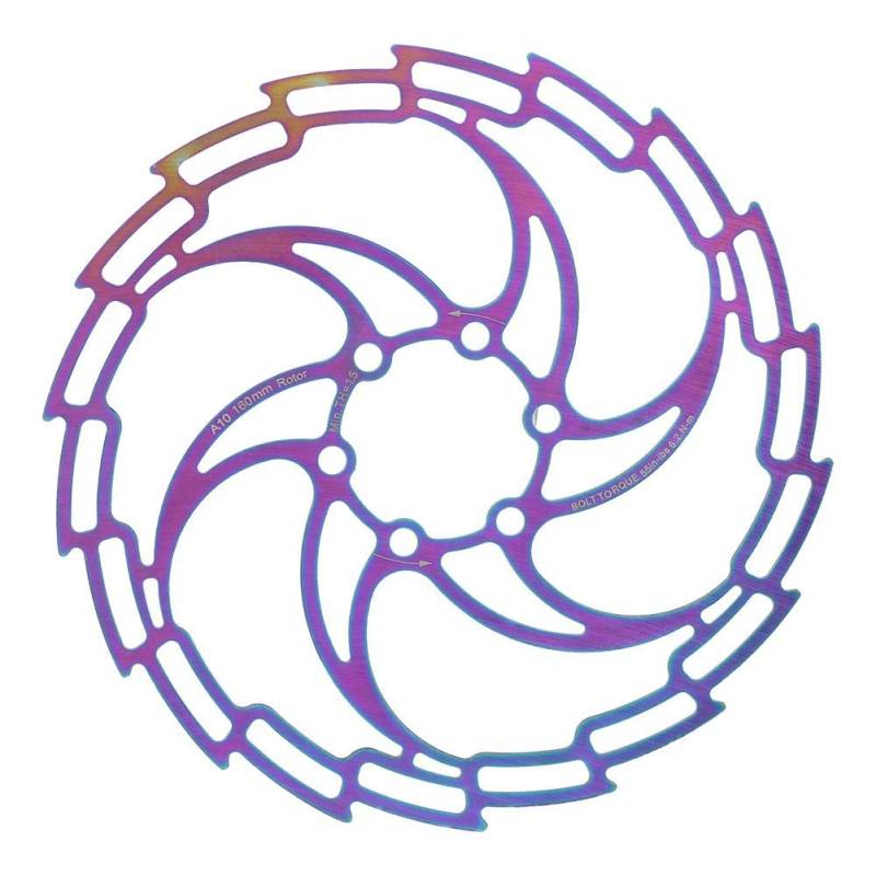 VGEBY Fahrrad Bremsscheibe,160mm Sechs Schrauben Scheibenbremsen Rotor Hohl Bunt Ultraleicht scheibenbremse Fahrradzubehör (160 mm) von VGEBY