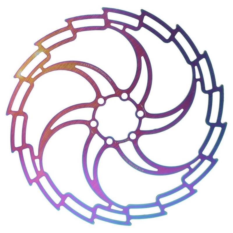 VGEBY Fahrrad Bremsscheibe, 203mm Sechs Schrauben Scheibenbremsen Rotor Hohl Bunt Ultraleicht scheibenbremse Fahrradzubehör (203mm) von VGEBY
