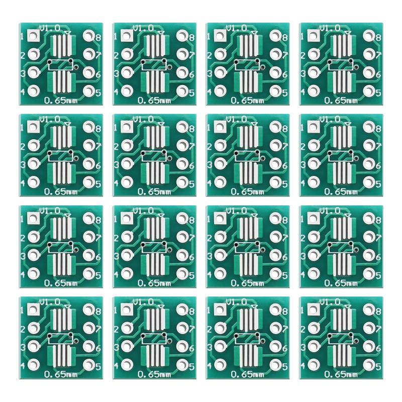 VGOL 100 Stück SOP8 auf DIP-Adapter SOP8 PCB-Adapter Konverter PCB-Umwandlungsplatine PCB-Prototypplatine SMD-Konverter Lötstiftplatine Doppelseitige Leiterplatte von VGOL