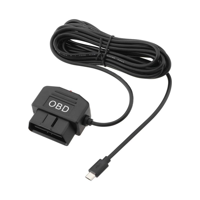 VGOL 1PC OBD/OBD2 auf Micro USB Stromkabel OBD Stromkabel Adapter Ladekabel Autoladekabel für Armaturenbrettkamera GPS DVR 12V-24V auf 5V/3A 3,5 Meter von VGOL