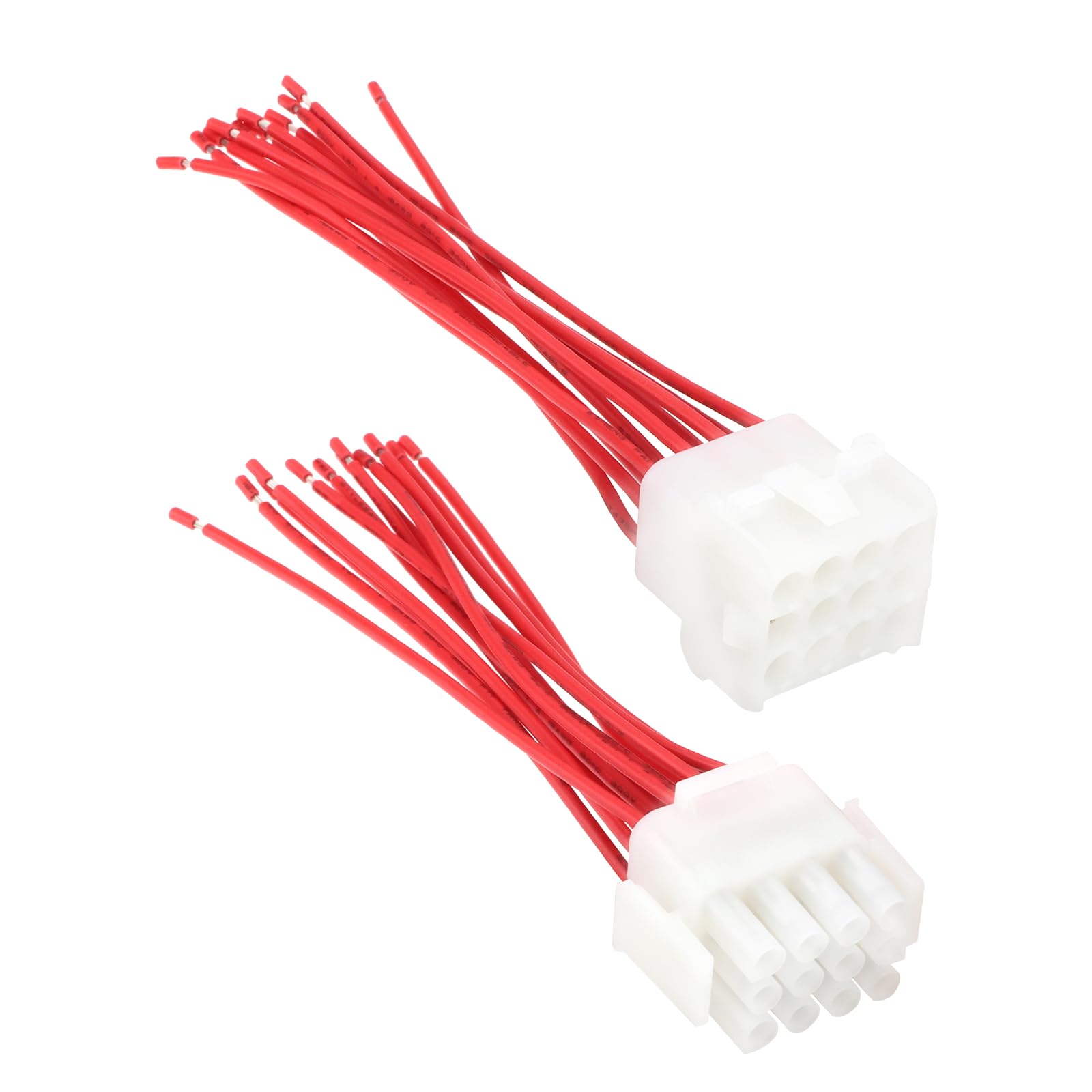 VGOL 2 Stück 12-poliger 18AWG Molex-Anschlussstecker Stecker/Buchse Set mit Pigtails für Heim-Audio Auto-Audio Motorrad ATV Boot LKW Anhänger (Kabellänge 5 Zoll) von VGOL