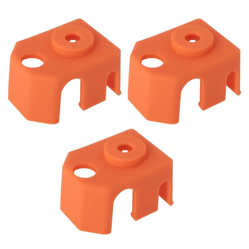 VGOL 3-teiliges Heizblock-Silikon-Socken-Abdeckung 3D-Drucker-Silikon-Schutzhülle Kompatibel mit Phaetus Dragon Hotend Extruder-Heizblock Orange von VGOL