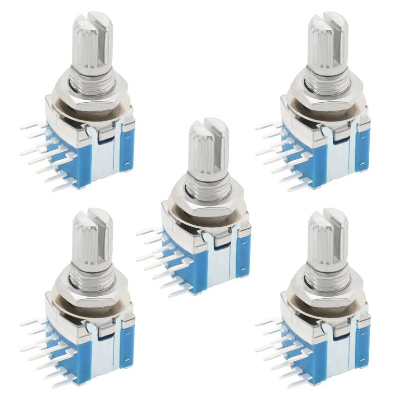 VGOL 5 Stück RS1010 Bandschalter Drehschalter Gangwechselschalter 1 Pol 5 Positionen 15mm Schaft Kleiner Versiegelter Bandschalter (DC16 V 0,1 A) von VGOL