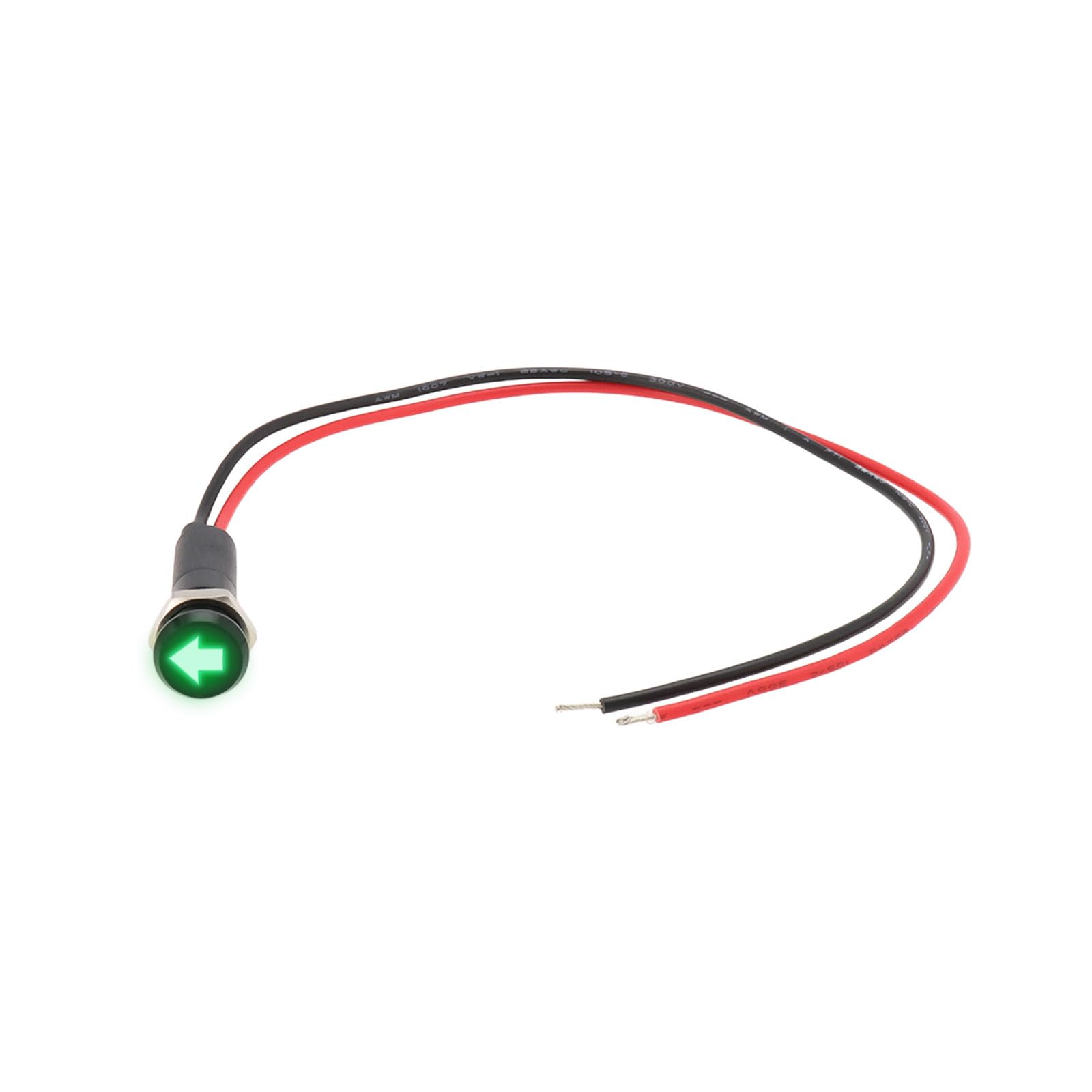 VGOL 8 Mm LED-Warnleuchte für Armaturenbrett Kontrollleuchte 12 V–36 V LED-Kontrollleuchte mit Leitung Geeignet für Autos Boote LKWs Und Lieferwagen (grün Blinker) von VGOL