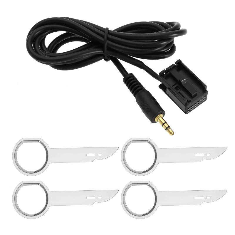 VGOL AUX-Kabeladapter Auto Audio Kabel 6000 CD kompatibel mit Ford Focus/Mondeo/Fusion/Fiesta/Gala-xy/Transit, mit CD-Entfernungswerkzeug, Schlüsseln von VGOL