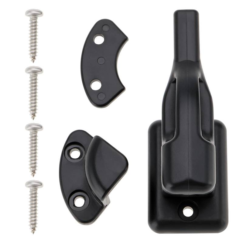 VGOL Caravan Door Retainer Catch Swivel Latch Door Bracket Door Catch with Screws Caravan RV Caravan Boat Campervan Trailer Latch Wohnmobil-Zubehör, Schwarz von VGOL