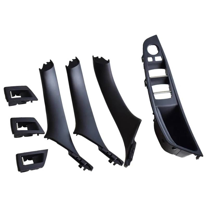 4 7PCS Set Rechtslenker RHD for BMW 5 Series F10 F11 520 525 Rotweingrau Auto Innentürgriff Innenverkleidung Pull Trim 51417225851 Autotürgriffe(Black-7Pcs) von VHJIO