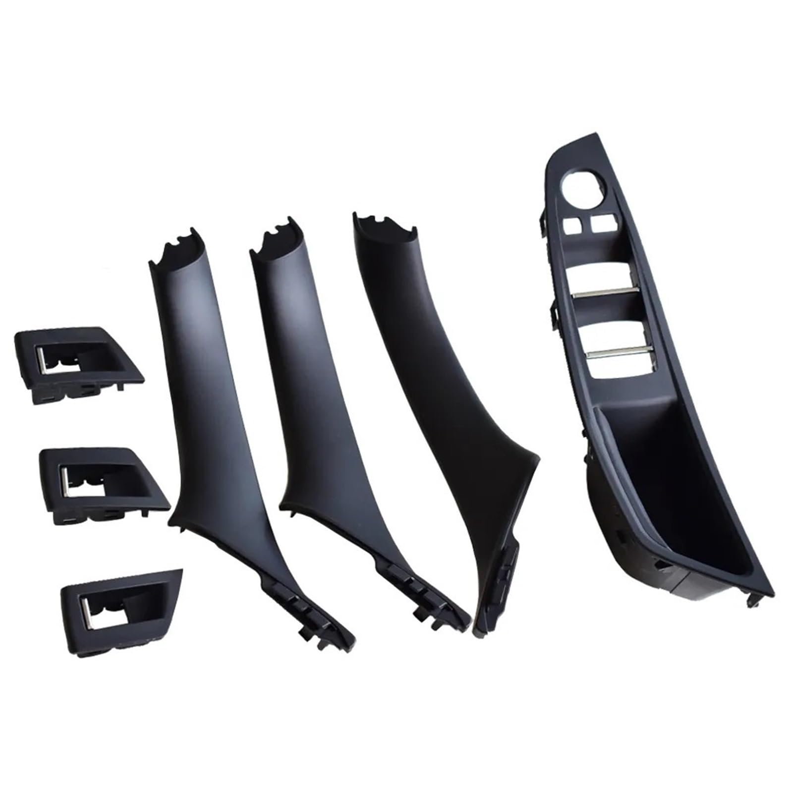 7PCS Rechtslenker RHD for BMW 5 Series F10 F11 520 525 Wein Auto Innen Türgriff Inneren Panel Pull Trim Abdeckung Armlehne Autotürgriffe(Black-7Pcs) von VHJIO