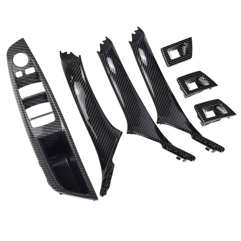 Carbon Faser LHD RHD Auto Innen Tür Griff Panel Pull Trim Abdeckung for BMW 5 Series F10 F11 F18 2010-2016 Auto Zubehör Autotürgriffe(RHD-Carbon-7PCS) von VHJIO