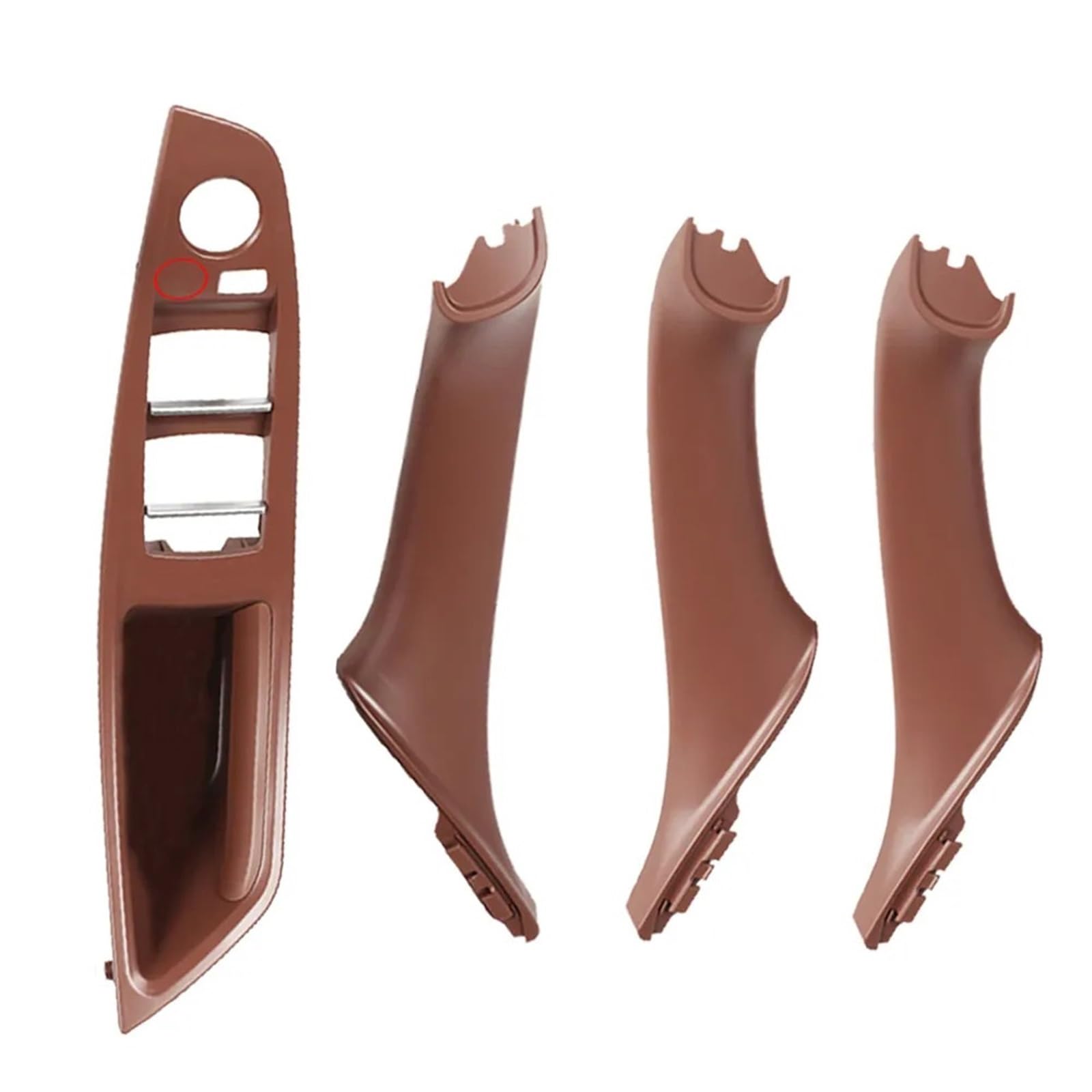 Innentür-Armlehnen-Fensterschalter-Panel-Ziehgriff-Set, passend for BMW 5er F10 F11 F18 520i 523i 525i 528i 535i Autotürgriffe(Red Brown-4pcs) von VHJIO