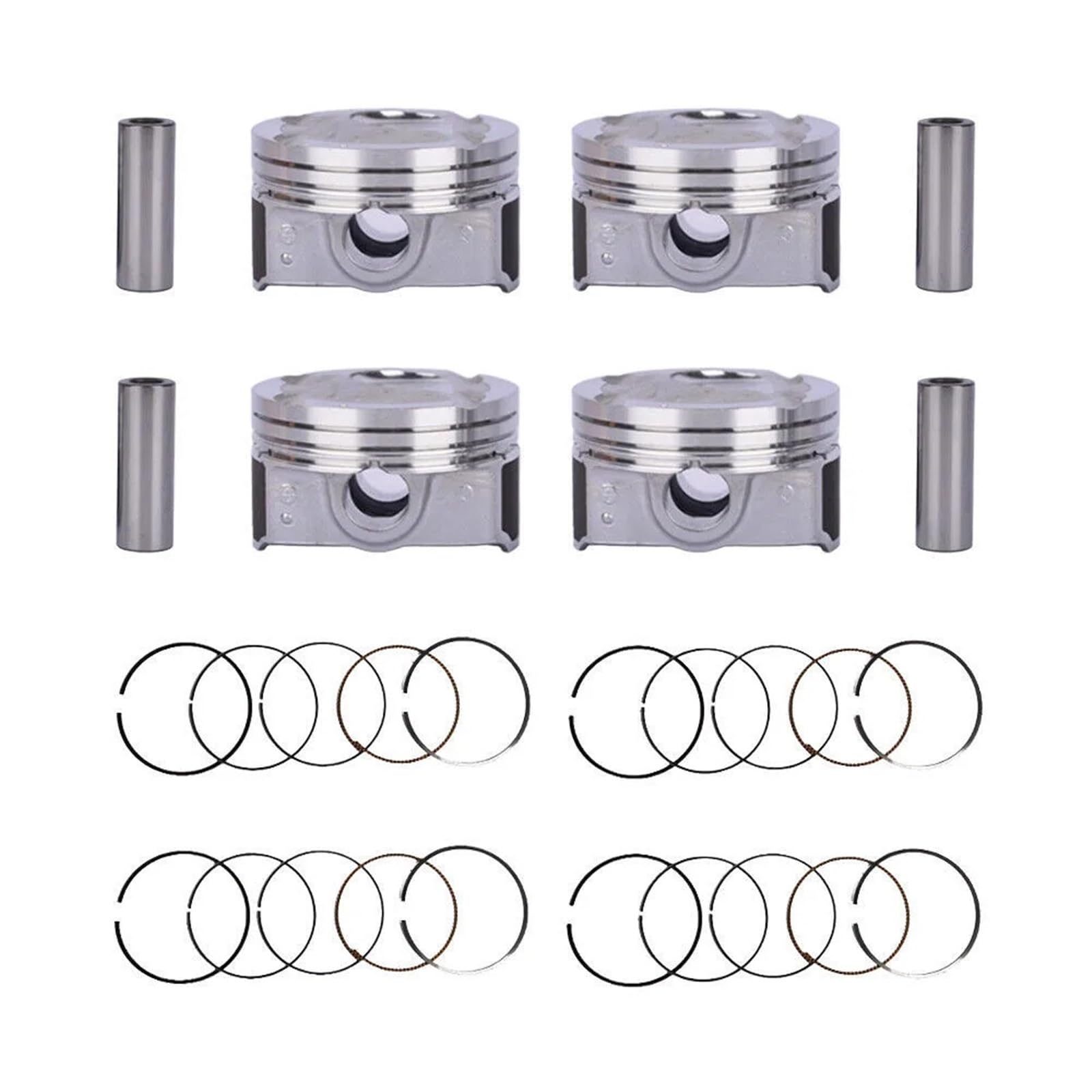 VHJIO 4-teiliges Kolben- und Ring-Kit 23041-2B600 23041-2B610 ， for Hyundai ， for Kia ， for Accent Rio 1.6L DOHC 2012-2016 Autoersatzteile Nadellager-Unterlegscheibensatz von VHJIO