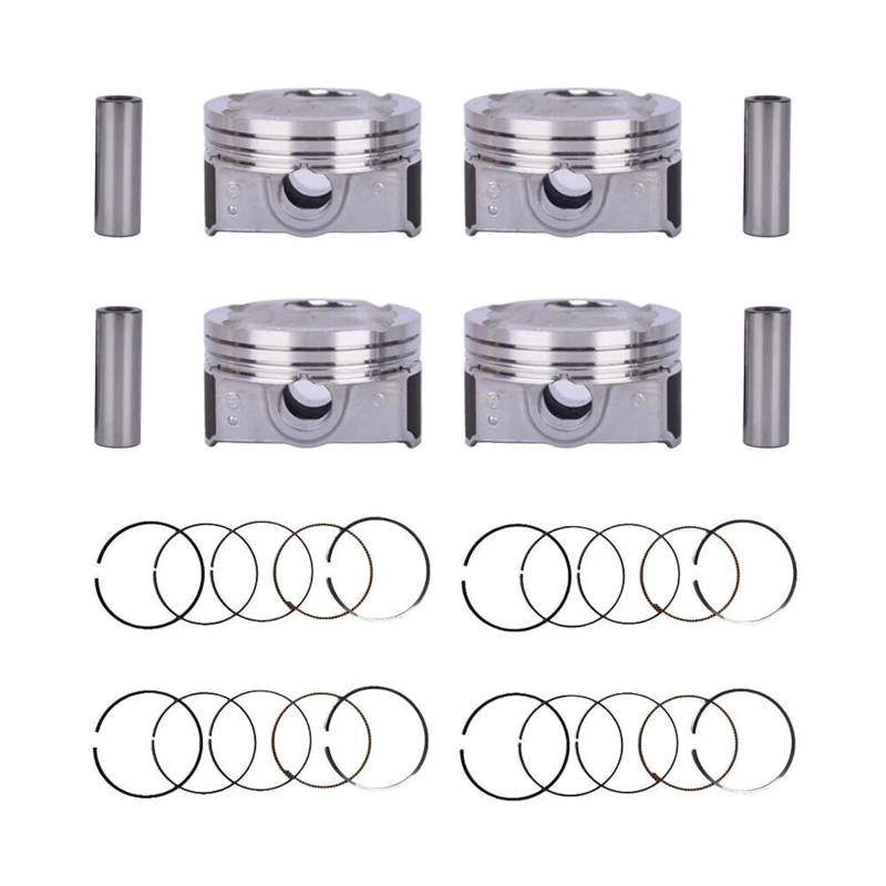 VHJIO 4-teiliges Kolben- und Ring-Kit 23041-2B600 23041-2B610 ， for Hyundai ， for Kia ， for Accent Rio 1.6L DOHC 2012-2016 Autoersatzteile Nadellager-Unterlegscheibensatz von VHJIO