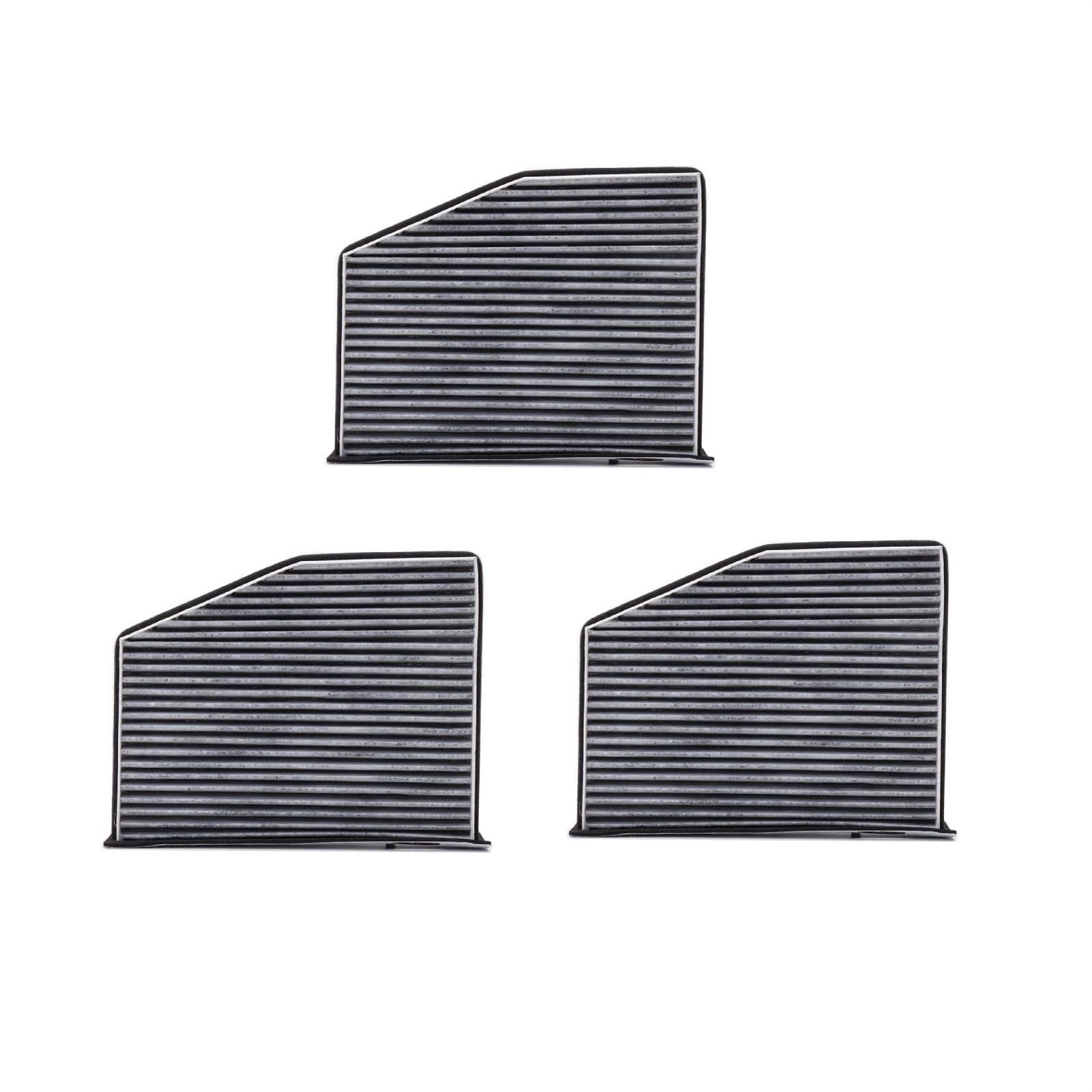 VHJIO Auto AC Aktivkohle Pollen Innenraumluftfilter 1K0819644 1K1819653B for Audi A3 Q3 TT Quattro for Volkswagen Golf Passat Tiguan CC Innenraumfilter(3 Pcs) von VHJIO