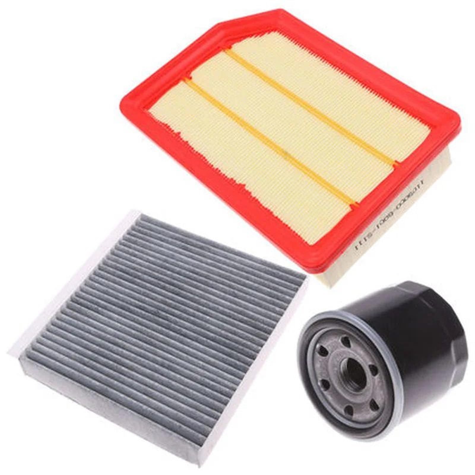 VHJIO Autofilter-Set for CHANGAN CS35Plus 1.4T Motorluftfilter Ölfilter Kraftstofffilter Kabinenluftfilter 4-teiliges Set Autopflegezubehör Innenraumfilter(3pcs Set) von VHJIO