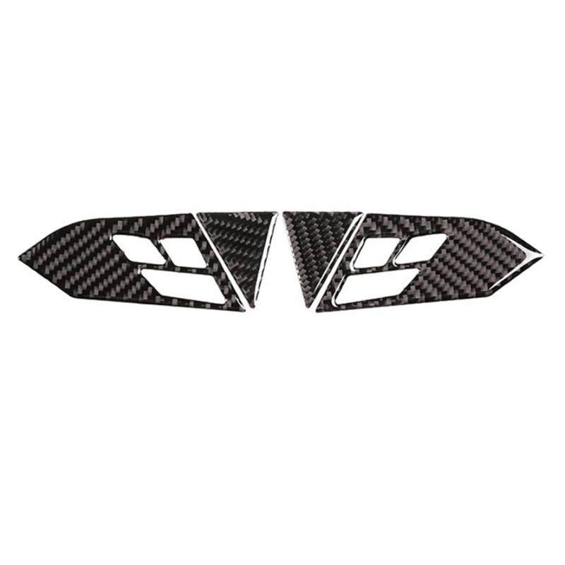 VHJIO Car Styling Real Carbon Fiber Innenraum Lenkrad Panel Schalter Knopf Rahmenabdeckung Trim, for BMW, for 5 Series E60 E61 2004-2010 Auto-Lenkradverkleidung von VHJIO