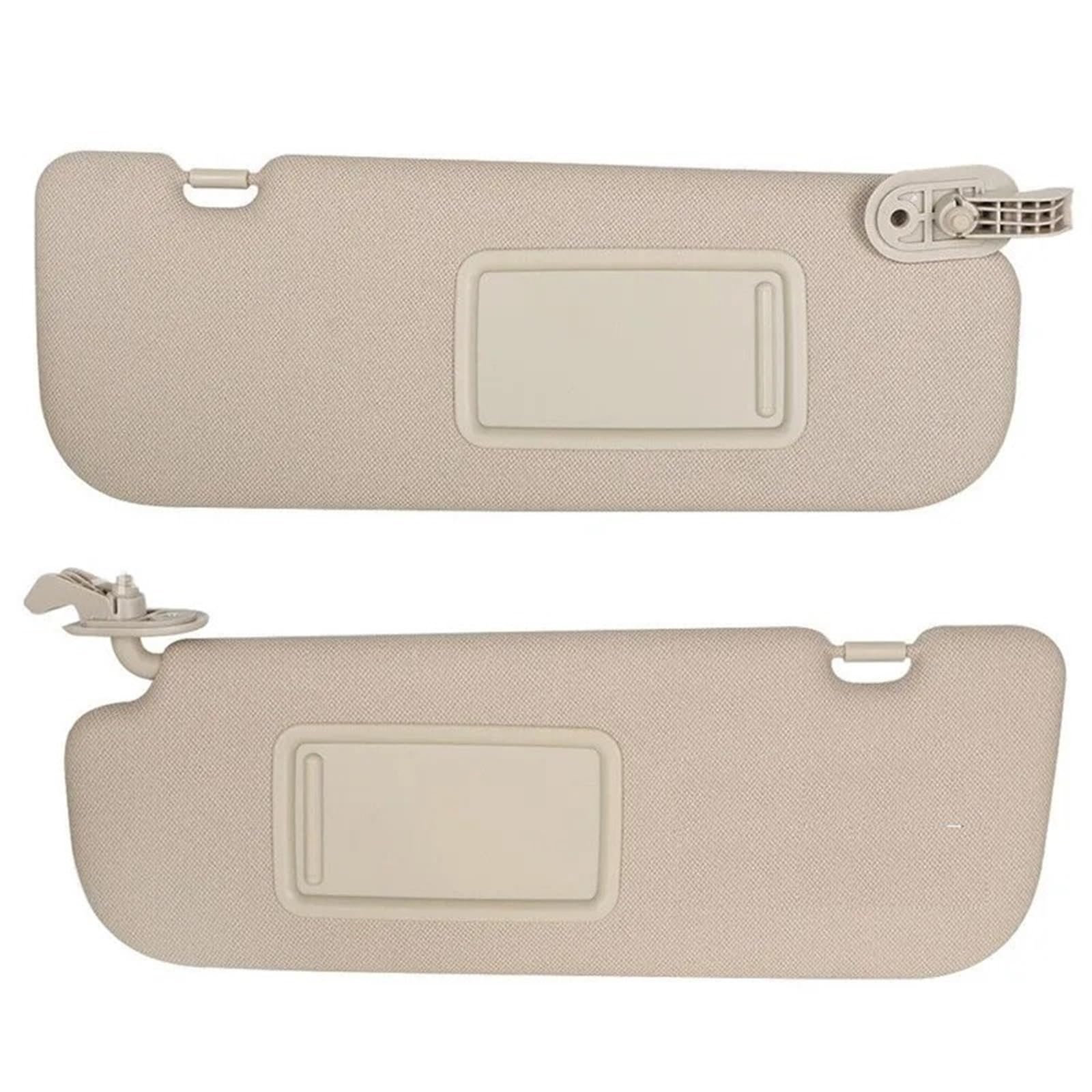 VHJIO Grau Beige Auto Sonnenblende mit Spiegel Fahrer Beifahrer Links rechts, for Hyundai, for Elantra MD 2011 2012 2013 2014 2015 Sonnenblenden(Beige Left and Right) von VHJIO