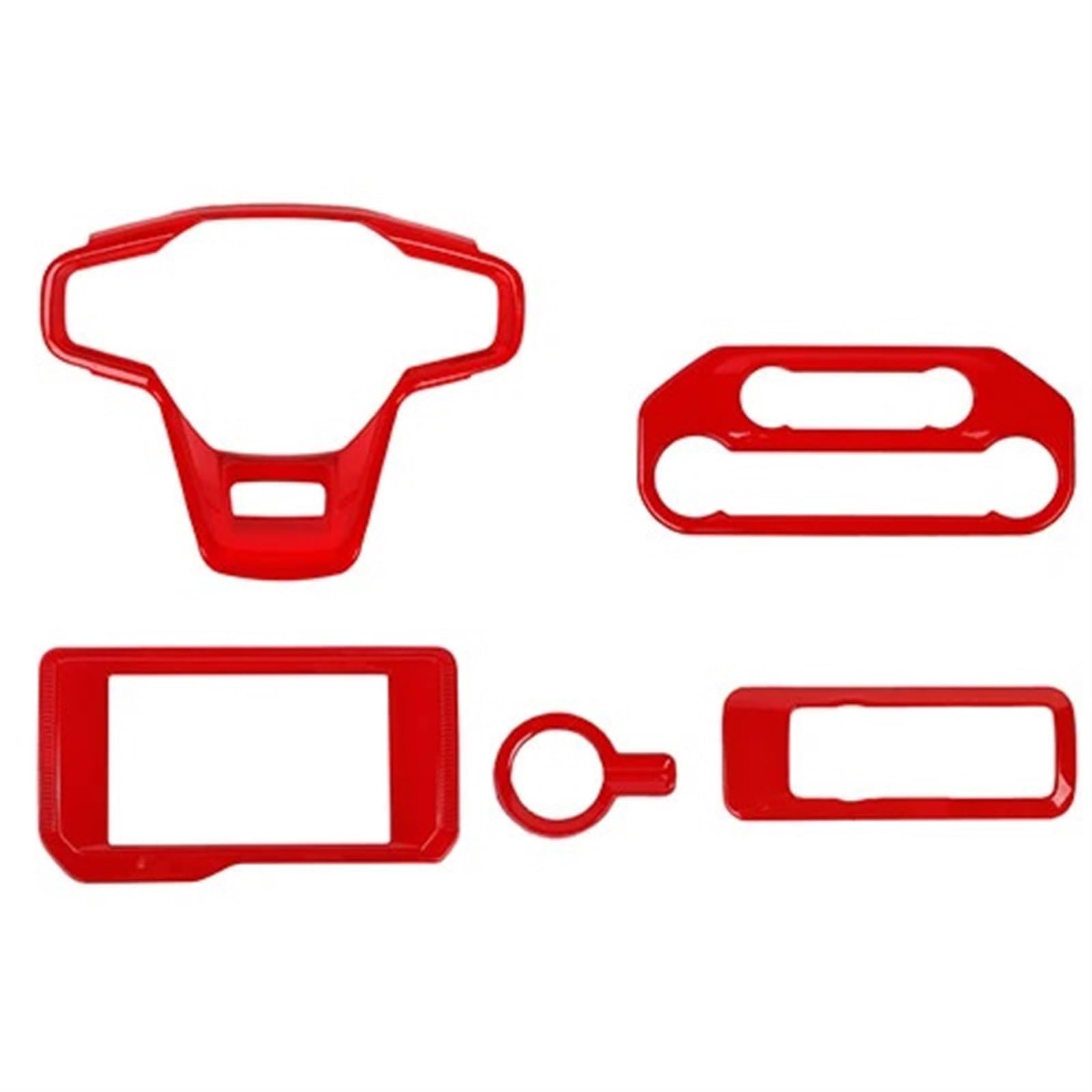 VHJIO for Ford, for Bronco 2021 Up Gear Lenkrad Dekor Start-Taste Abdeckung Konsole GPS Rahmen Aufkleber Kit Innen Zubehör Auto-Lenkradverkleidung(RED) von VHJIO