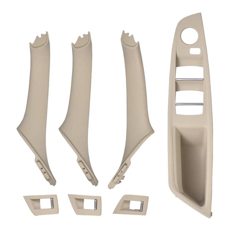 for BMW 5 Series F10 F11 F18 Rechtslenker RHD 4 7 Stück Beige Schwarz Weinrot Auto-Innentürgriffplatte dekorative Abdeckung Autotürgriffe(White Beige-7Pcs) von VHJIO