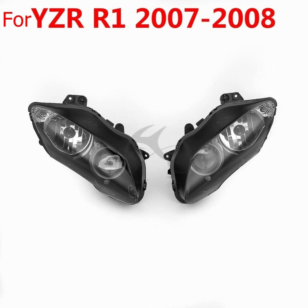 Motorcycle Front Headlight Head Light Lamp Assembly For Yamaha YZF R1 98-99 2000-2001 02-03 04-06 07-08 2009-2011(For YZR R1 2009-2011) von VHRMZJYCN