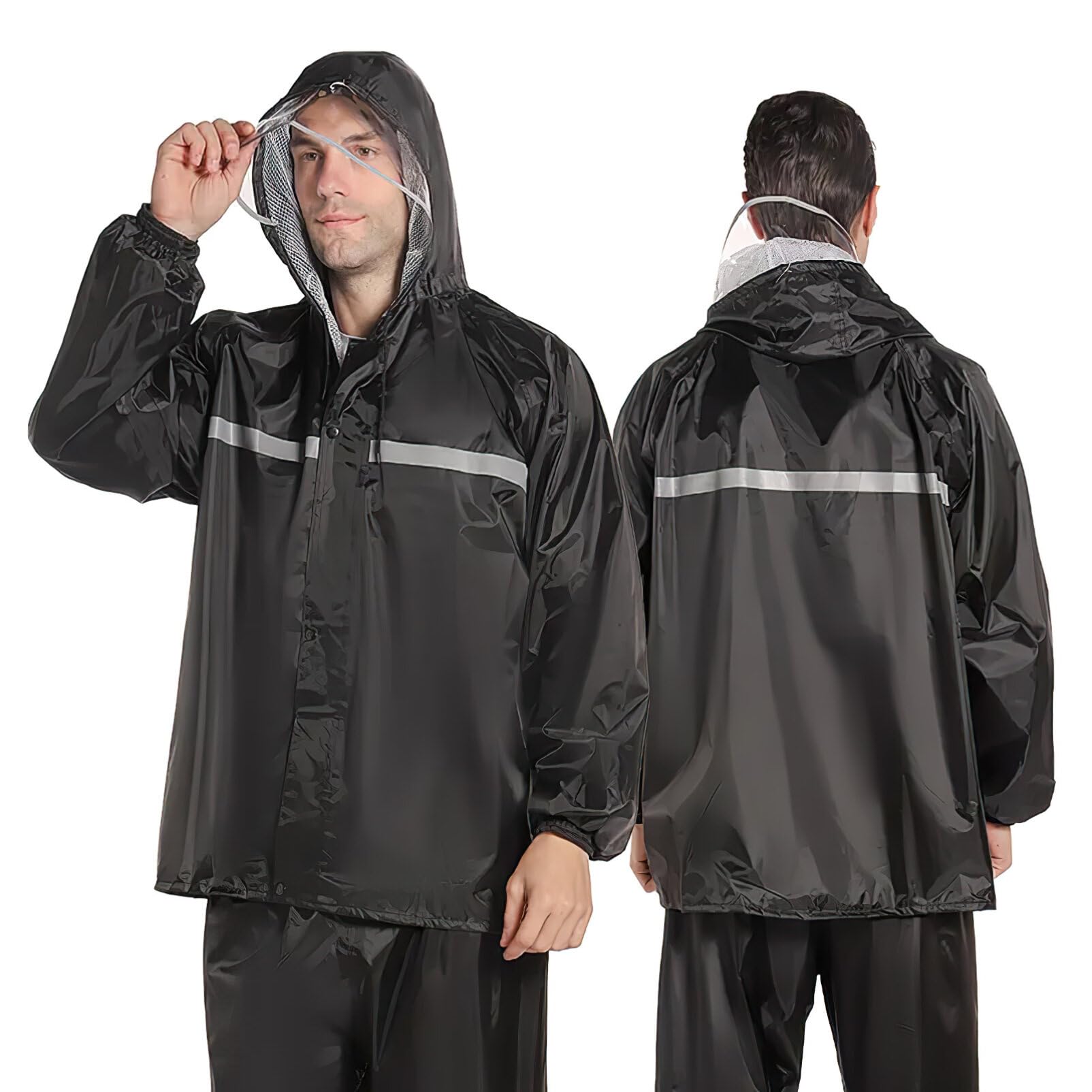 VICASKY 1 Set Regenmantel Schützende Regenjacke Regenausrüstung Hose Regenmantel Atmungsaktiv Anti-Sturm-Mantel Regenschutz Schild Für Damen Und Herren Xl von VICASKY